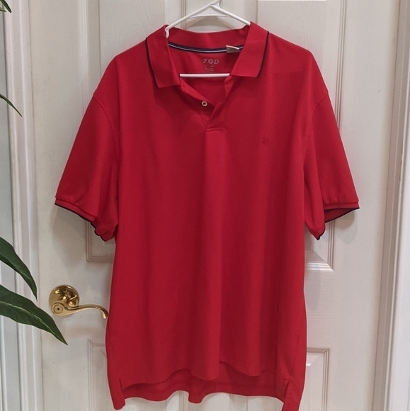 🐢Izod Men's Red Short Sleeve Polo Shirt Size XXL - Picture 1 of 6